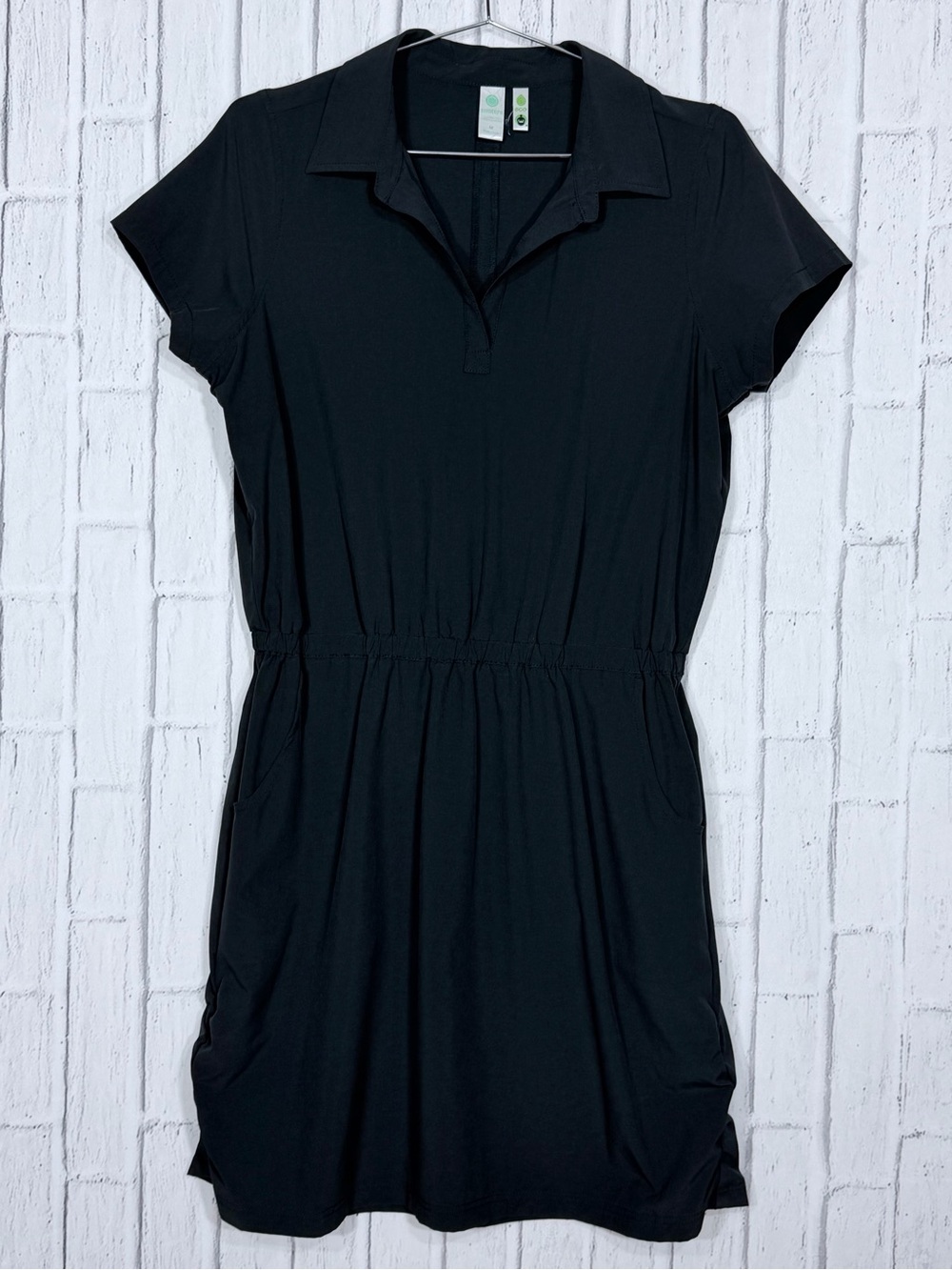 🖤 Aventura Black Eco Stretch Shirt Dress Size Medium Pockets